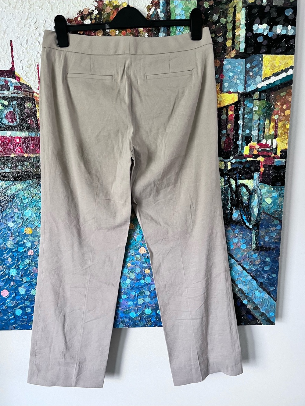 Elie Tahari Straight Leg Linen Pants Wide Ankle Length size 8 - Picture 2 of 7